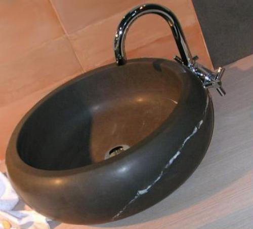 Lavabo Circolare in Marmo Nero marquinia